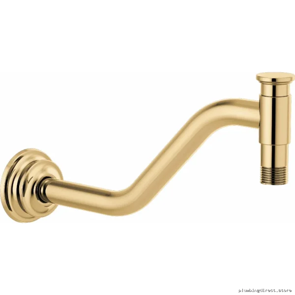 Brizo Polished Gold Angled Shower Arm with Flange - 11 Inch RP100325PG