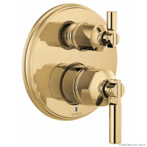 Brizo Polished Gold Pressure Balance Valve Trim with 3-Function Diverter