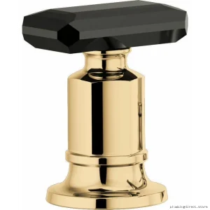 Brizo HK676-PGBC Polished Gold Roman Tub Kit with Black Crystal Lever Handle
