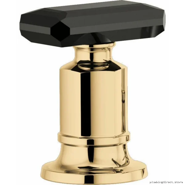 Brizo HK676-PGBC Polished Gold Roman Tub Kit with Black Crystal Lever Handle
