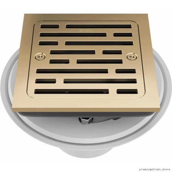 Brizo Polished Gold Square Shower Drain - 4 Tile-In Design BT062415-PG
