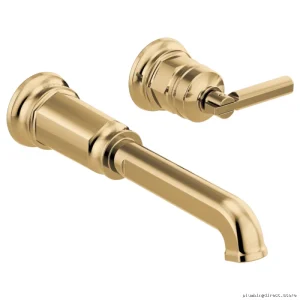 Brizo Polished Gold Wall Mount Bathroom Faucet Trim - Single Handle Design