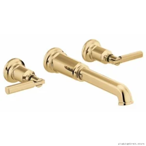 Brizo Polished Gold Wall Mount Tub Filler Trim Without Handles T70476-PGLHP