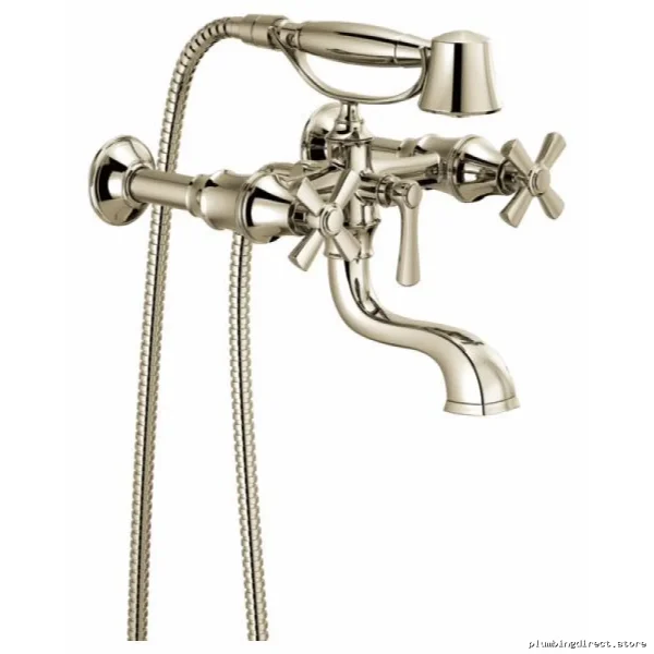 Brizo T70361-PN Polished Nickel Tub Filler Trim Kit 2-Handle Cross Design