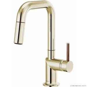 Brizo Polished Nickel Pull-Down Kitchen Faucet - Square Spout No Handle
