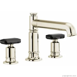 Brizo Polished Nickel Roman Tub Faucet with Crystal Lever Handles HK676-PNBC