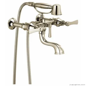 Brizo Polished Nickel Rook Tub Filler Trim Kit with Lever Handles