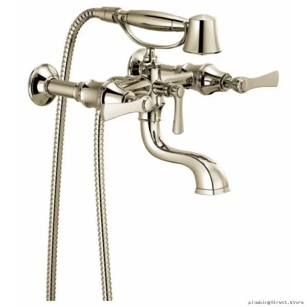 Brizo Polished Nickel Rook Tub Filler Trim Kit with Lever Handles