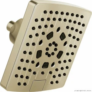 Brizo Polished Nickel Square Shower Head 7 Inch 5 Spray Modes 2.5 GPM