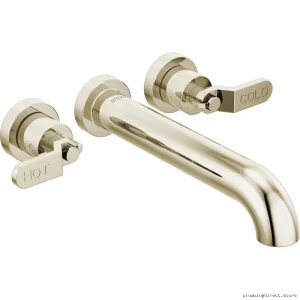 Brizo Polished Nickel Wall-Mount Tub Filler with Industrial Levers HL70434-PN
