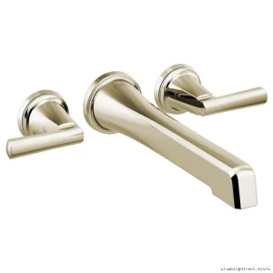 Brizo Polished Nickel 2-Handle Wall Mount Tub Trim Kit - Modern Bathroom Fixture