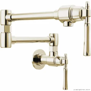 Brizo Wall Mount Pot Filler Faucet - Polished Nickel 62858LF-PN