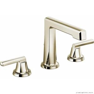 Brizo Polished Nickel Widespread Bathroom Faucet with Low Lever Handle