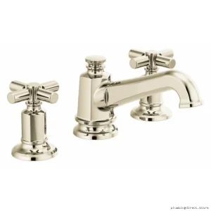 Brizo Polished Nickel Widespread Bathroom Faucet 1.2 GPM Low-Rise No Handles