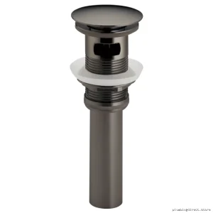 Push-Open Pop-Up Drain with Overflow - Premium Brilliance Black Onyx RP72414BNX Brizo