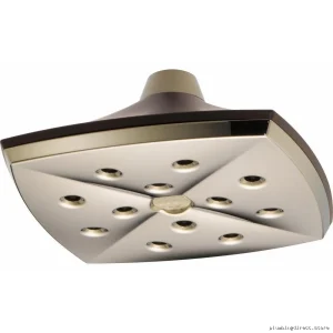 H2OKinetic Rainfall Shower Head - 2.5GPM Ceiling Mount Cocoa Bronze/Polished Nickel Brizo