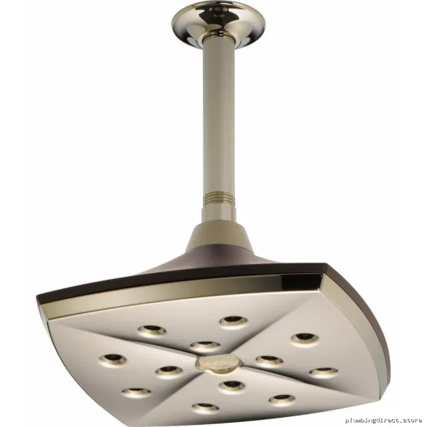 H2OKinetic Rainfall Shower Head - 2.5GPM Ceiling Mount Cocoa Bronze/Polished Nickel Brizo - Image 2