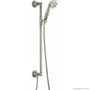 Brizo Brushed Nickel Rook H2OKinetic Showerhead with Adjustable Slide Bar