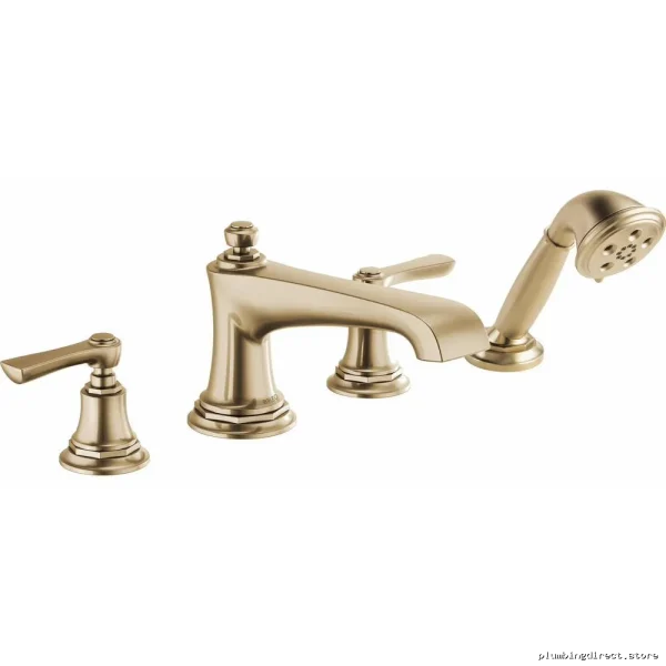 Luxury Gold Roman Bath Faucet Handles Kit | Brizo Rook Pair