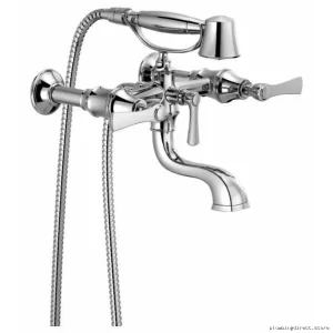Brizo Rook Luxury Lever Handle Tub Filler Trim Kit - Luxe Nickel