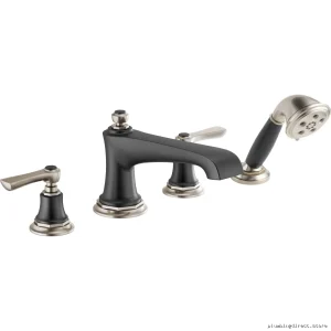 Brizo Rook Modern Single-Handle Roman Tub Faucet Kit w/ Handheld - Luxury Finishes T...