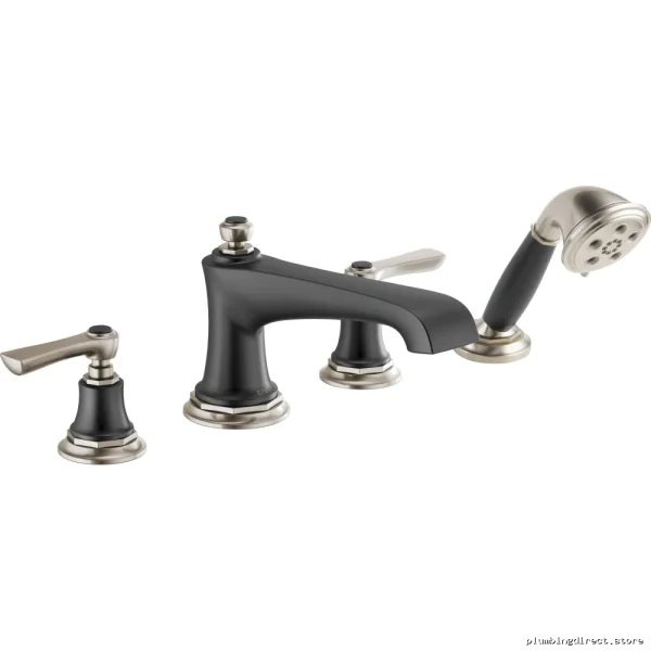 Brizo Rook Modern Single-Handle Roman Tub Faucet Kit w/ Handheld - Luxury Finishes T...
