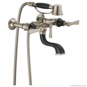 Brizo Rook 2-Handle Lever Faucet Trim Kit | Nickel Matte Black Finish T70360-NKBL