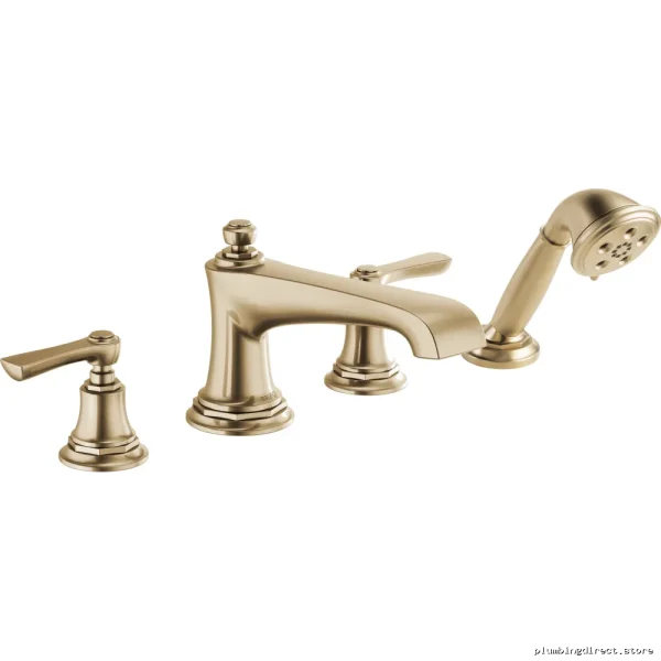 Brizo Rook Modern Single Handle Roman Tub Faucet Kit - Luxe Gold Finish T67460-GLLHP