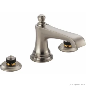Brizo Rook Single-Handle Widespread Bathroom Faucet 1.2 GPM Luxe Nickel ECO