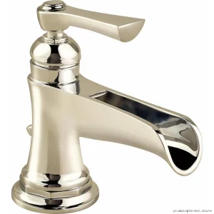 Brizo Rook Single Hole Bathroom Faucet - High-Flow Channel Spout Design, 1.2 GPM, Polished Nickel 65061LF-PN-ECO