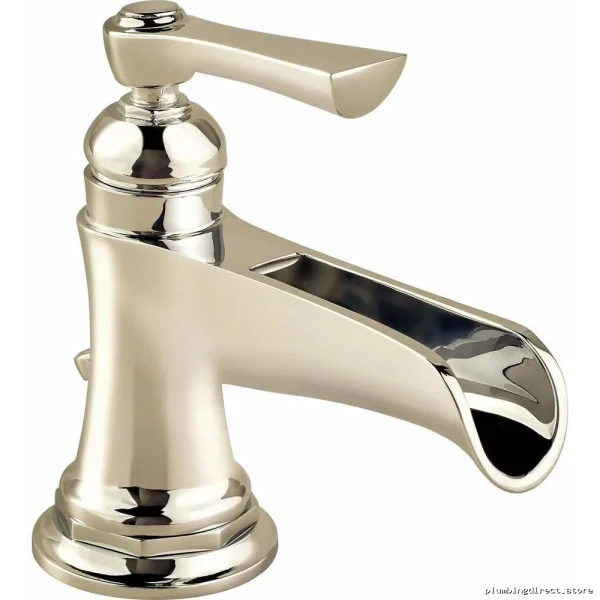 Brizo Rook Single Hole Bathroom Faucet - High-Flow Channel Spout Design, 1.2 GPM, Polished Nickel 65061LF-PN-ECO