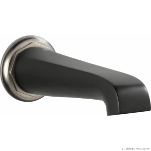 Brizo Rook Tub Spout (RP78582NKBL) - Luxe Nickel & Matte Black No Diverter Modern Design