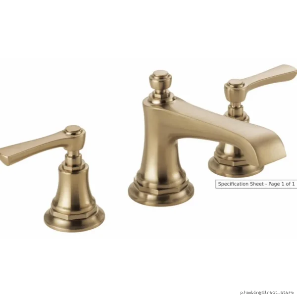 Brizo Rook Widespread Bathroom Faucet 1.2 GPM Low-Flow, Brilliance Luxe Gold Finish