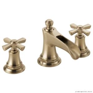 Brizo Rook Widespread Faucet, Single-Handle Bathroom Faucet - Luxe Gold 65361LF-GLLHP
