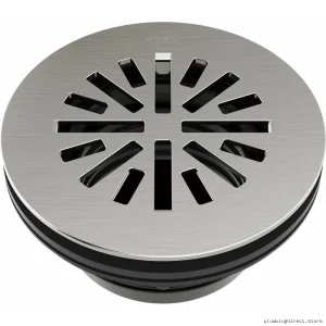 Brizo Luxury Nickel Round Shower Drain Kit - Easy Install & Modern Design