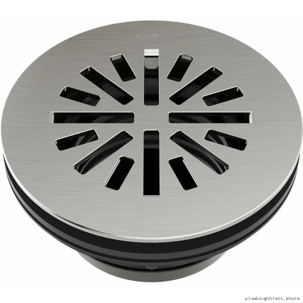 Brizo Luxury Nickel Round Shower Drain Kit - Easy Install & Modern Design