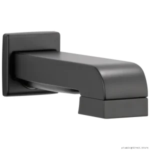 Siderna Matte Black Tub Spout with Pull-Down Diverter - RP64084BL Brizo