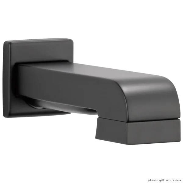 Siderna Matte Black Tub Spout with Pull-Down Diverter - RP64084BL Brizo
