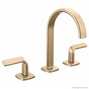 Single-Handle Widespread Bathroom Faucet Low Flow Luxury Gold Brizo