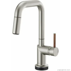 Brizo Smart Touch Kitchen Faucet with Pulldown Spray - Stainless Steel Square Design Handleless 64965LF-SSLHP