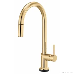 Brizo SmartTouch Kitchen Faucet with Pull-Down Spray & Arc Spout - Polished Gold