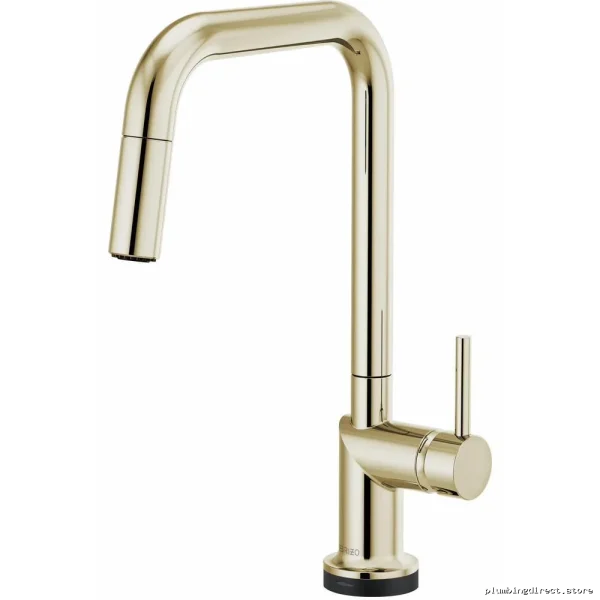 SmartTouch Pull-Down Kitchen Faucet with Square Spout & No-Handles in Polished Nickel Brizo
