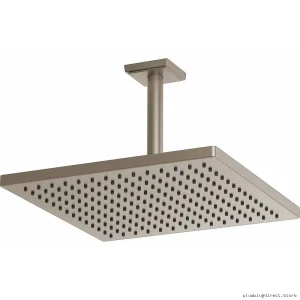 Brizo Brushed Nickel Square Raincan Shower Head 2.5 GPM Water Efficient