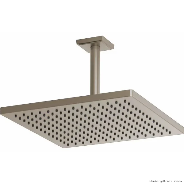 Brizo Brushed Nickel Square Raincan Shower Head 2.5 GPM Water Efficient