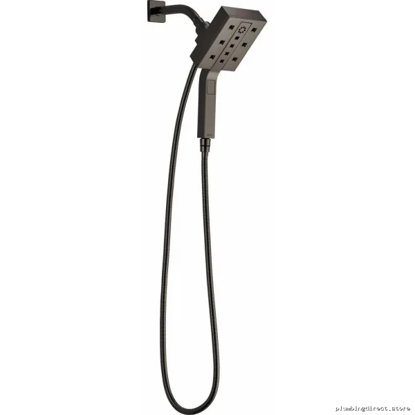 Brizo Black Onyx 2-in-1 Square Shower Head with H2OKinetic Technology