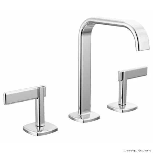 Brizo Allaria Widespread Bathroom Faucet - Square Spout, 1.2 GPM Low-Flow, Single-Handle Design | Chrome 65368LF-PCLHP-ECO
