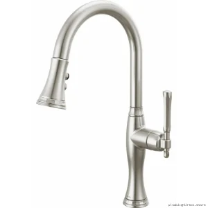 Brizo Stainless Steel Pull-Down Kitchen Faucet with Sprayer 63058LF-SS