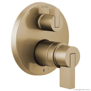 Brizo T75P535-GLLHP Pressure Balance Valve Trim with Integrated 3-Function Diverter & Handle-Free Design - Luxe Gold