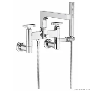 Brizo T70308-PC Modern 2-Handle Tub Filler Trim Kit – Polished Chrome Knob Handles