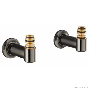 Wall Mount Tub Filler Unions by Brilliance in Black Onyx | T71764-BNX Brizo